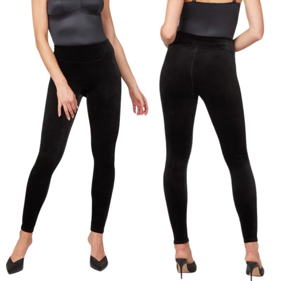 Spanx Ready To Wow! High Rise Velvet Leggings in Black Style 2070 Women's Size M - Picture 1 of 8